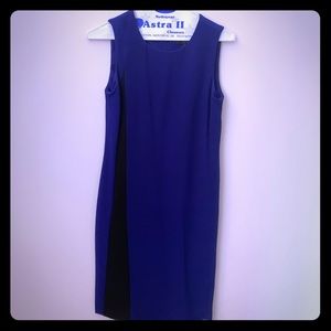 Donna Karen royal blue & black dress